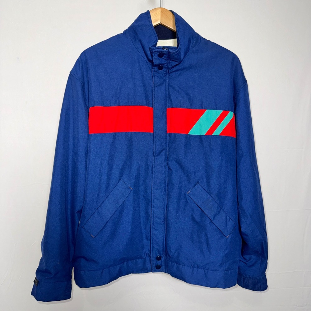 Vintage Forresters Gore-Tex Jacket Mens L Blue Red Stripe Windbreaker USA 80s